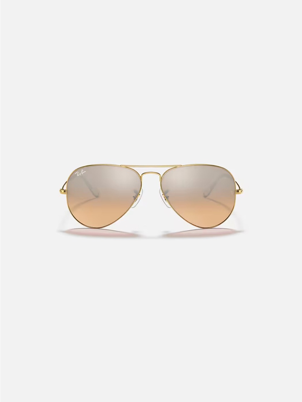 Ray-Ban Aviator Gradient Silver/Pink Lens, Polished Gold Frame
